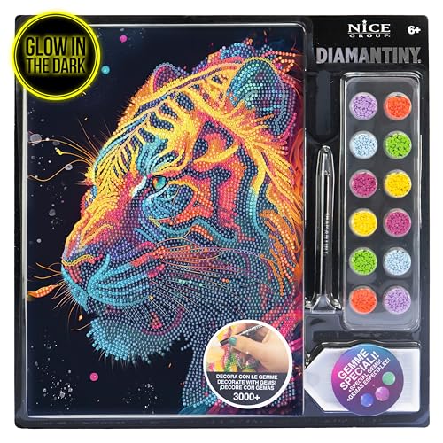 DIAMANTINY - Tigre Pintura por números, multicolor, 21 x 29,7 x 0,3 cm, 96026