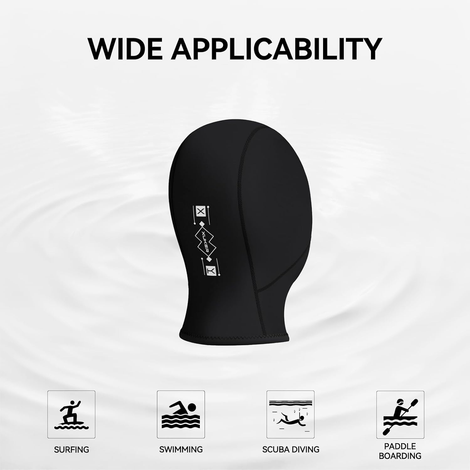 XUKER Ultra Stretch Neoprene Wetsuit Hood 3mm/5mm for Men Women - Ideal for Diving & Surfing - Image 3