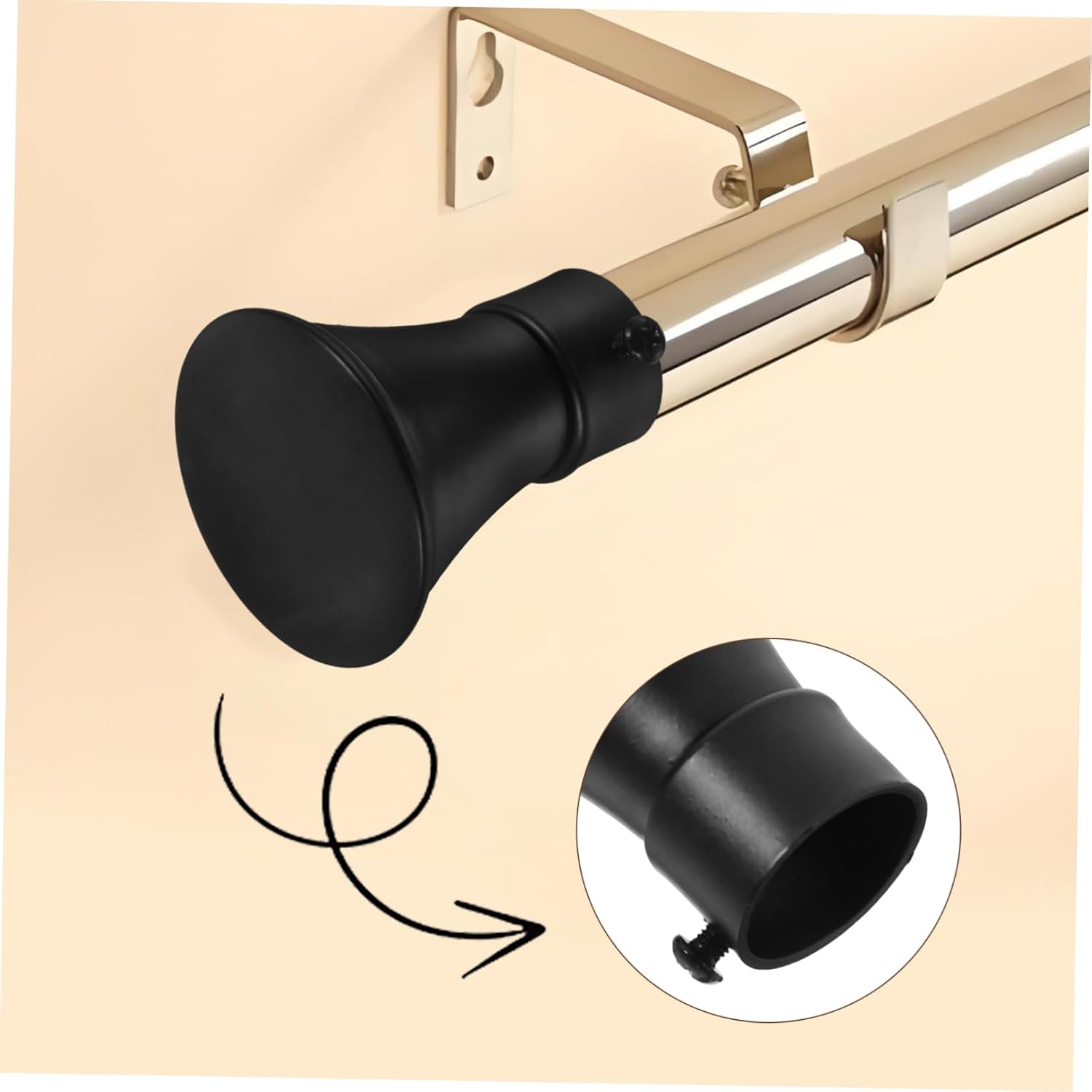 Cabilock 4pcs Curtain Rod Ends Finials Iron Material Sturdy and Reusable Modern Design Enhance Your Home Decor