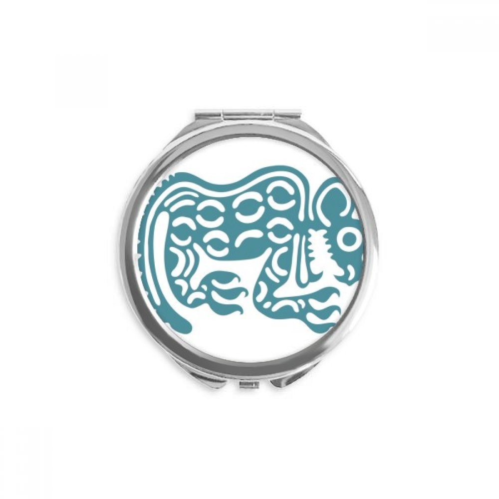 Miroir de poche totem mexicain rond de 6.5 cm multicolore - 5
