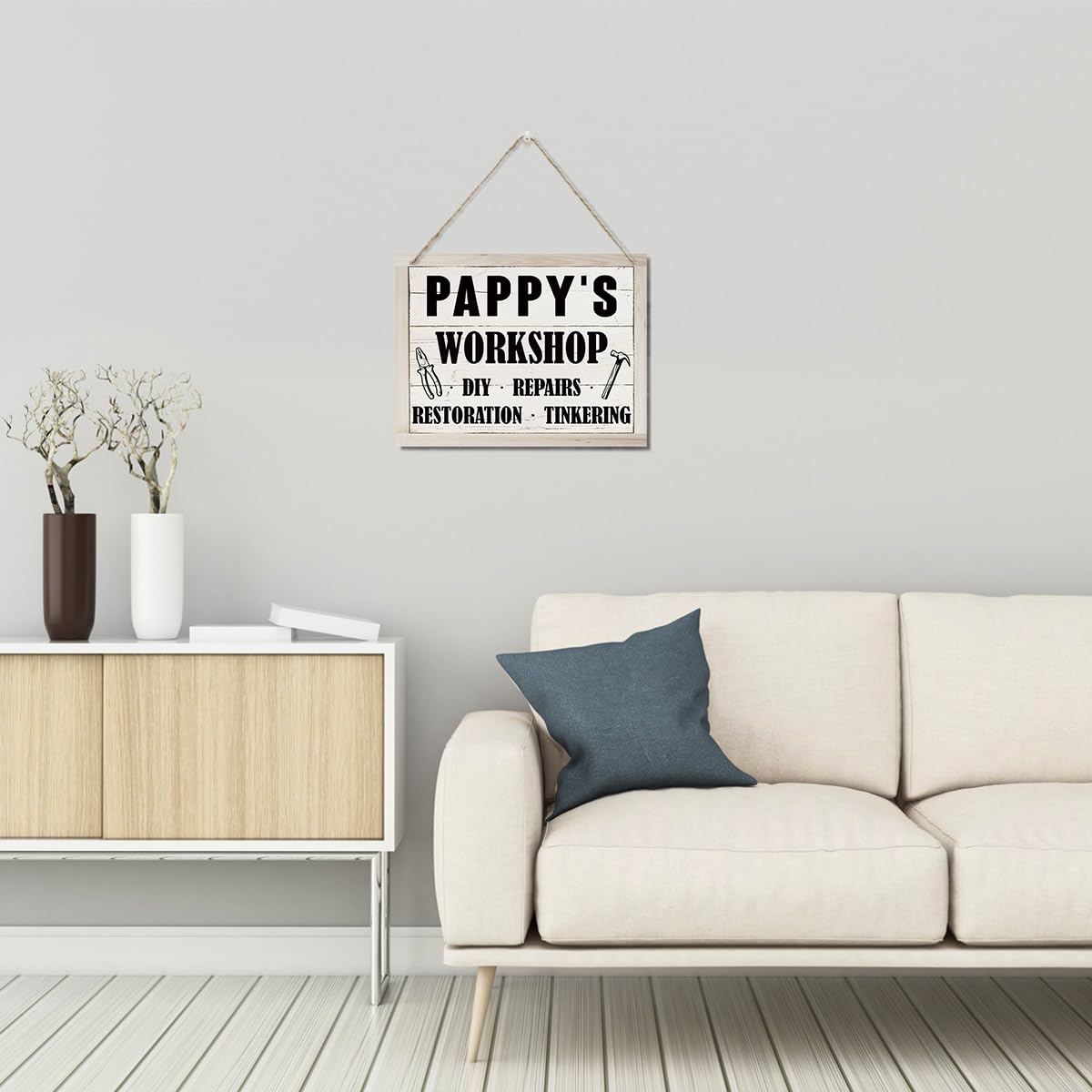 Funny Garage Sign Gifts For Dad,Papa's Fix-it Shop Sign 12x6 Inch Funny Man Cave Decor Vintage Garage Wall Decor Signs Gifts For Corative Wood Plaque For Grandpa 6x12 Inch Wood Wall Decor
