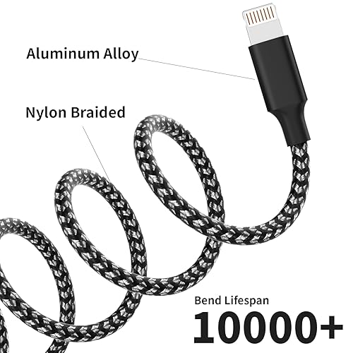 Miniatura 2 de Cable de carga múltiple (paquete de 2 de 4 pies), cable de carga 3 en 1 de nailon trenzado, cable de carga universal con puerto USB tipo Cmicro y