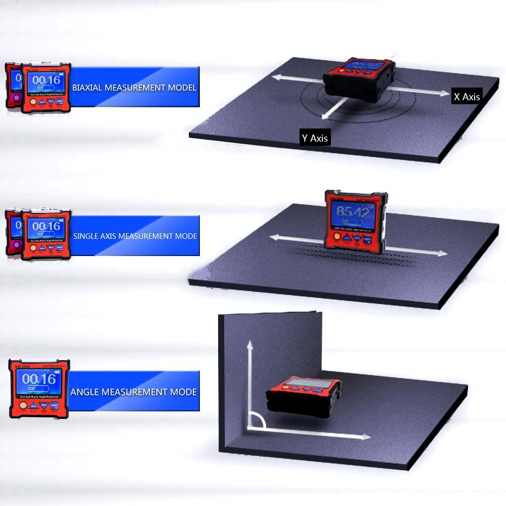 DXL360S - Transportador de ángulo digital de doble eje con base magnética de 5 lados Medidor de nivel de pantalla digital de doble eje de alta precisión 100-240V 50-60Hz