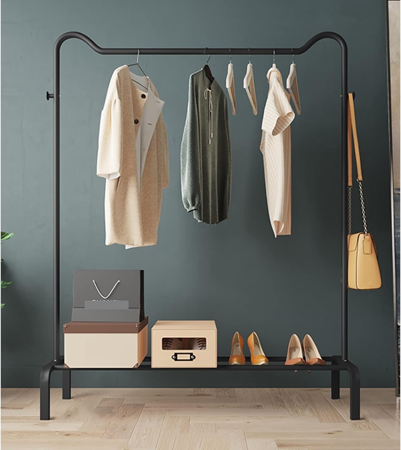 Garment Racks Single Tidy Rails Heavy Duty Metal Clothes Dryer Freestanding