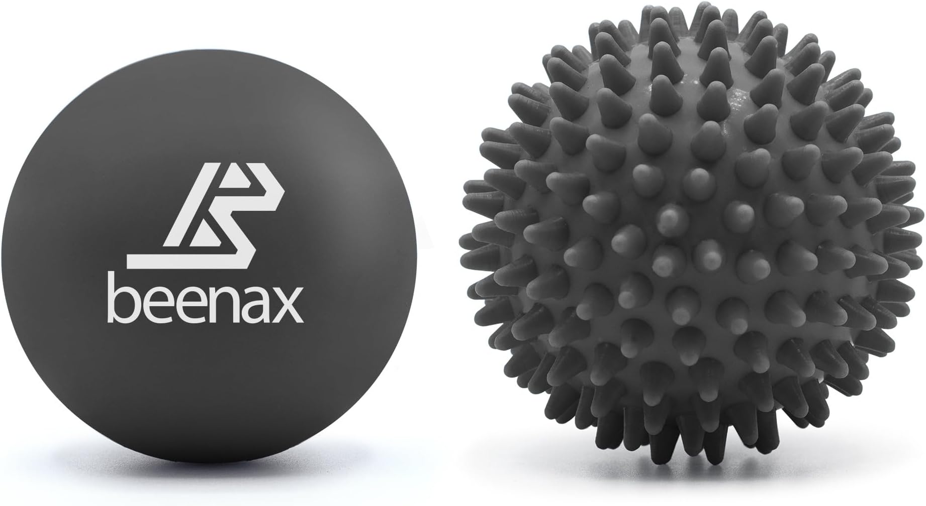 Beenax Lacrosse & Hard Spiky Massage Ball Set - Trigger Point, Myofascial Release, Plantar Fasciitis, Deep Tissue, Muscle Relief, Yoga, Pilates, Physio, Rehab - Relieve Stress and Relax Tight Muscle