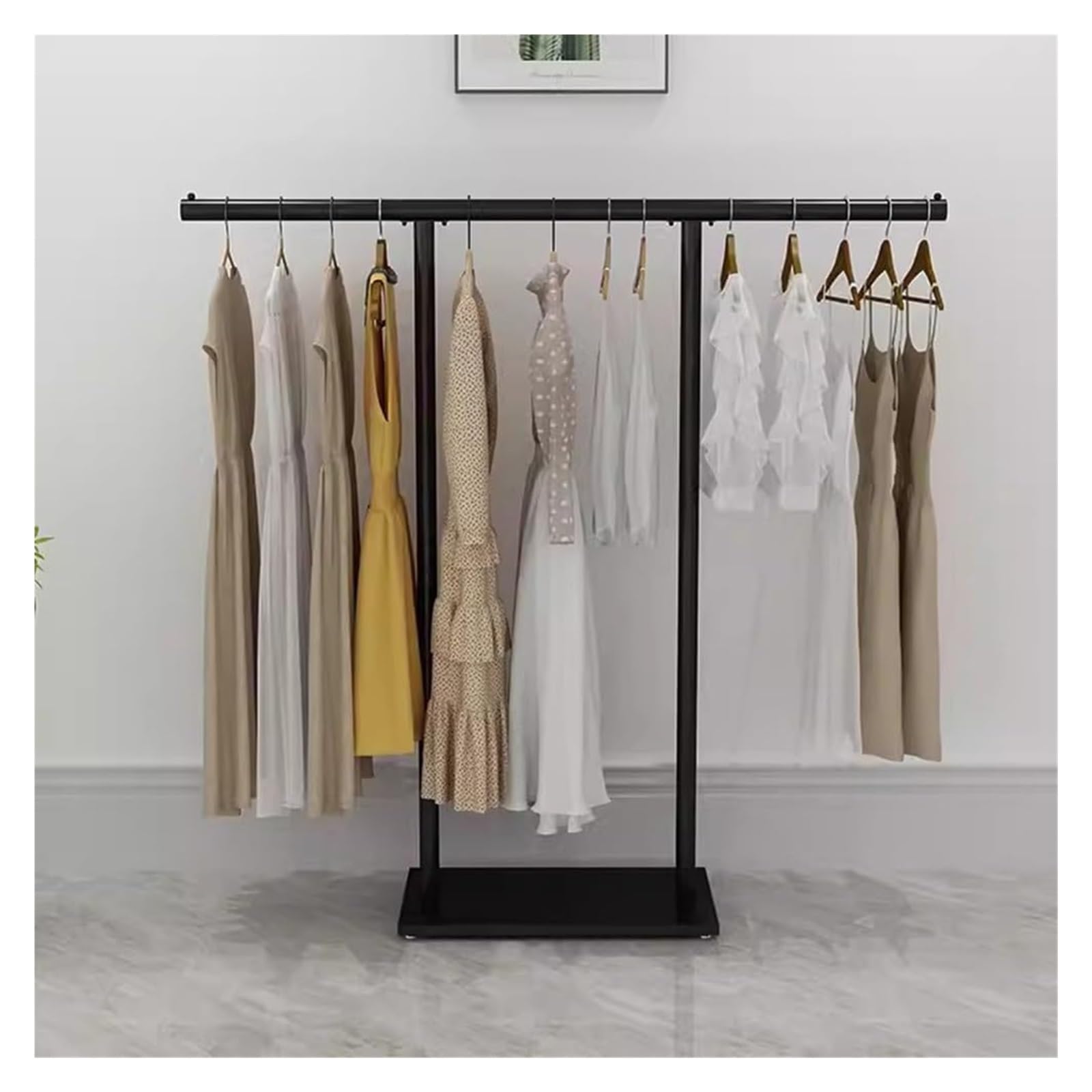 Présentoir à vêtements moderne de qualité commerciale robuste noir