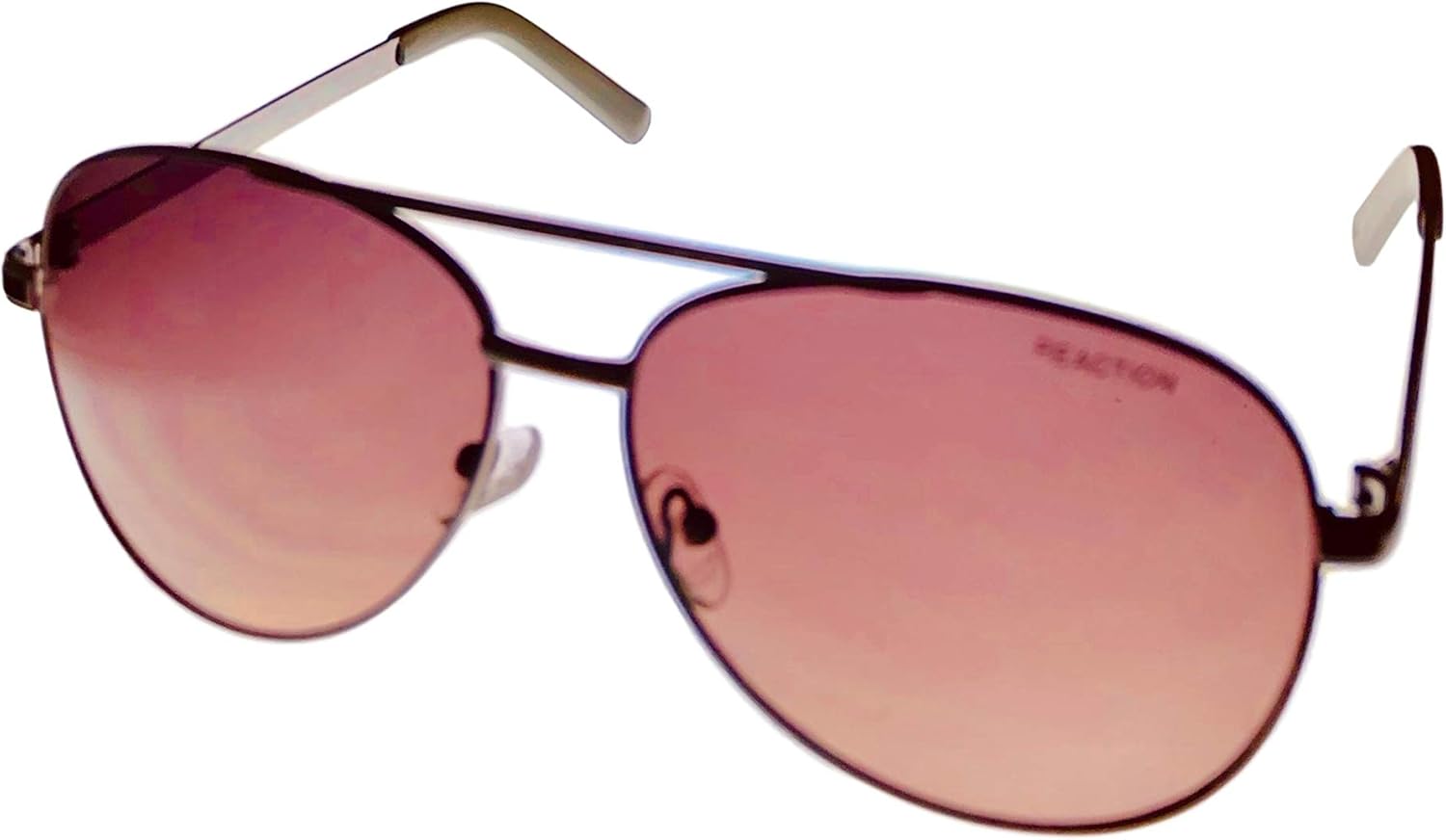 Kenneth Cole Reaction Mens Shiny Gunmetal Aviator Sunglass, Gradient Lens KC1356. 8F