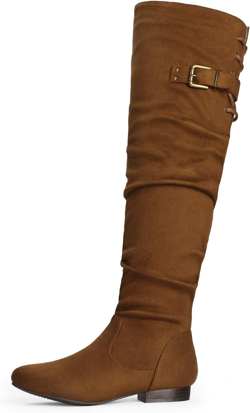 DREAM PAIRSWomen's Suede Over The Knee Thigh High Winter Boots