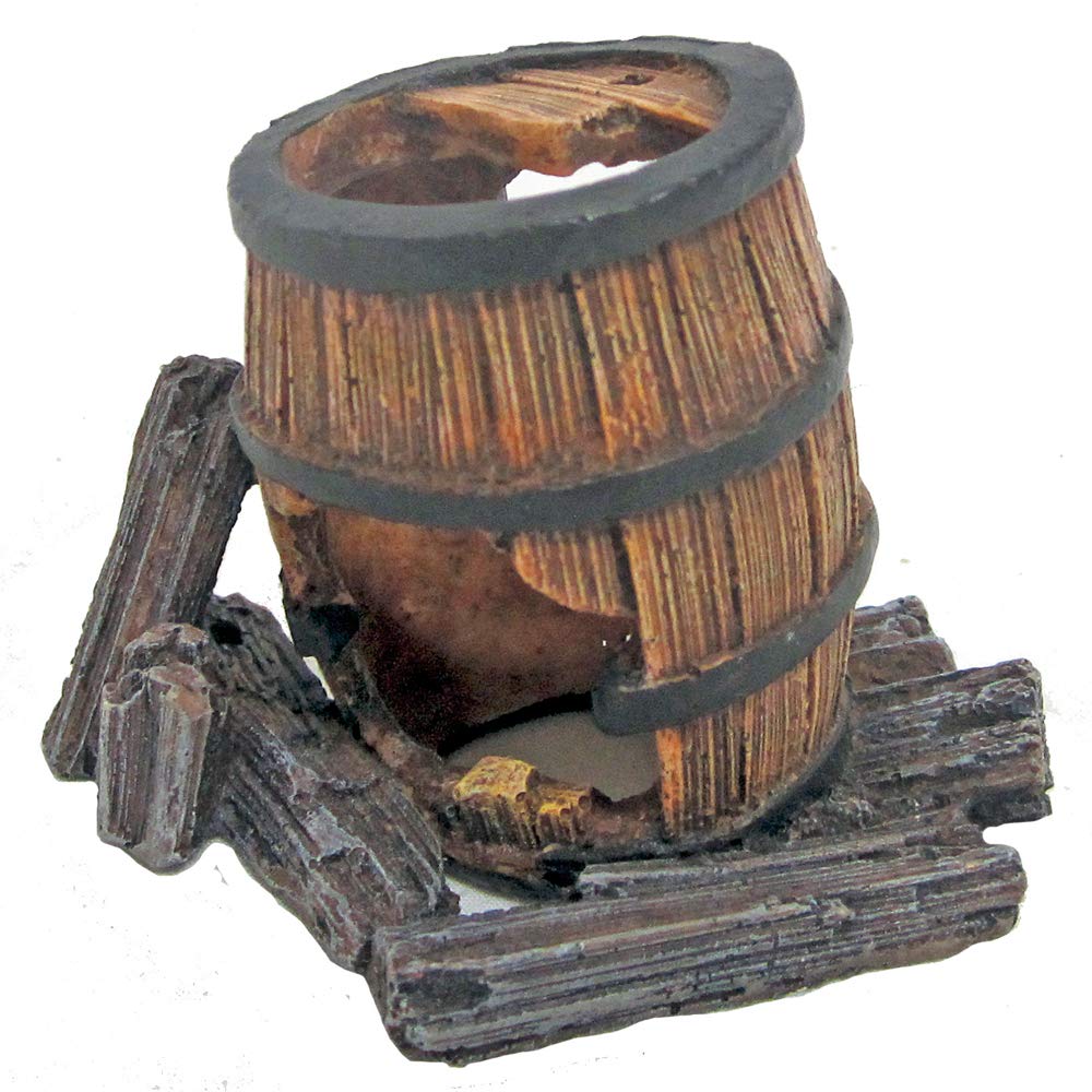 Wave Wood Barrel with Hole, Large