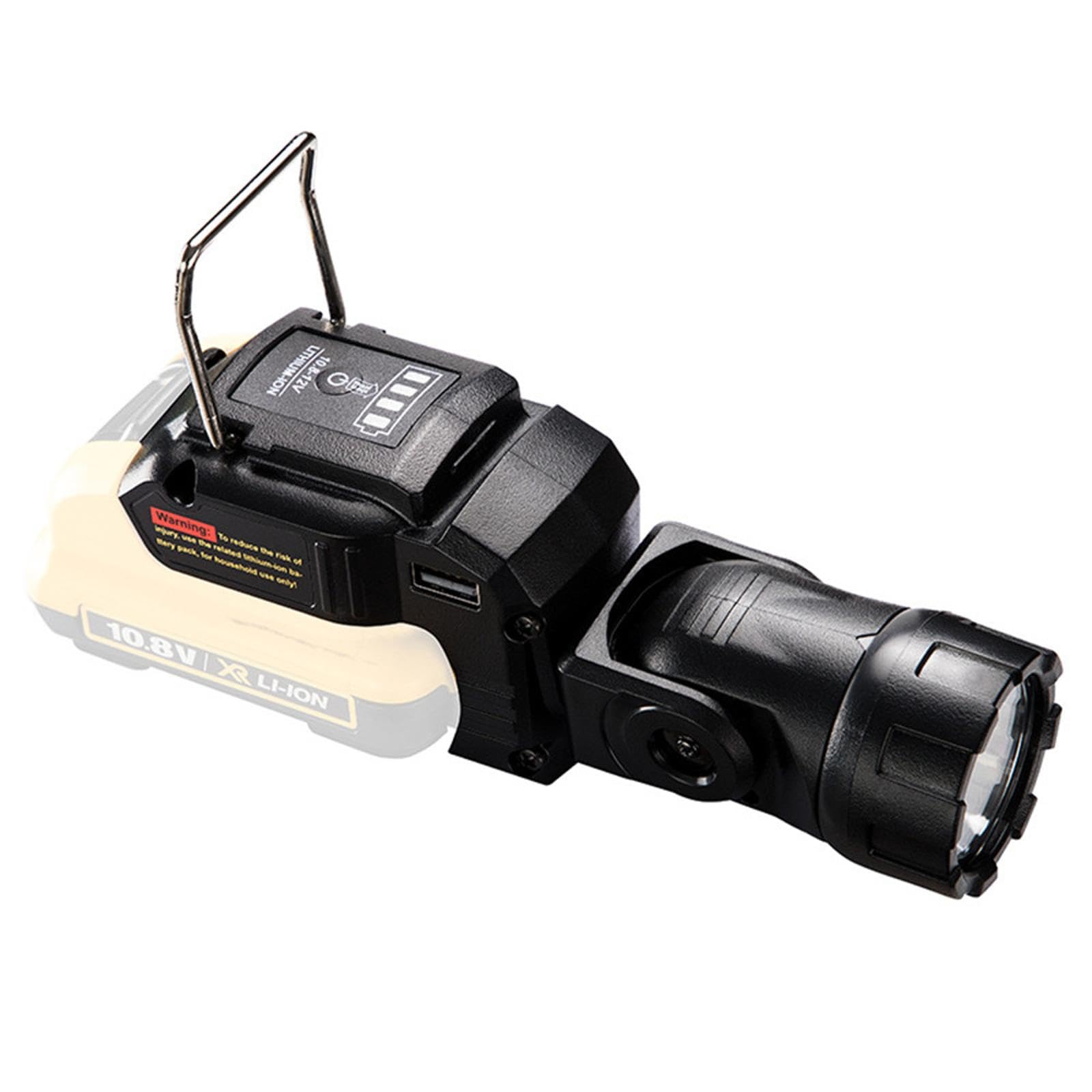 ZEZEFUFU Latarka 12 V ręczna lampa robocza LED do DeWalt 12 V MAX akumulator litowo-jonowy, 280 lm reflektor LED na zewnątrz oświetlenie miejsca pracy