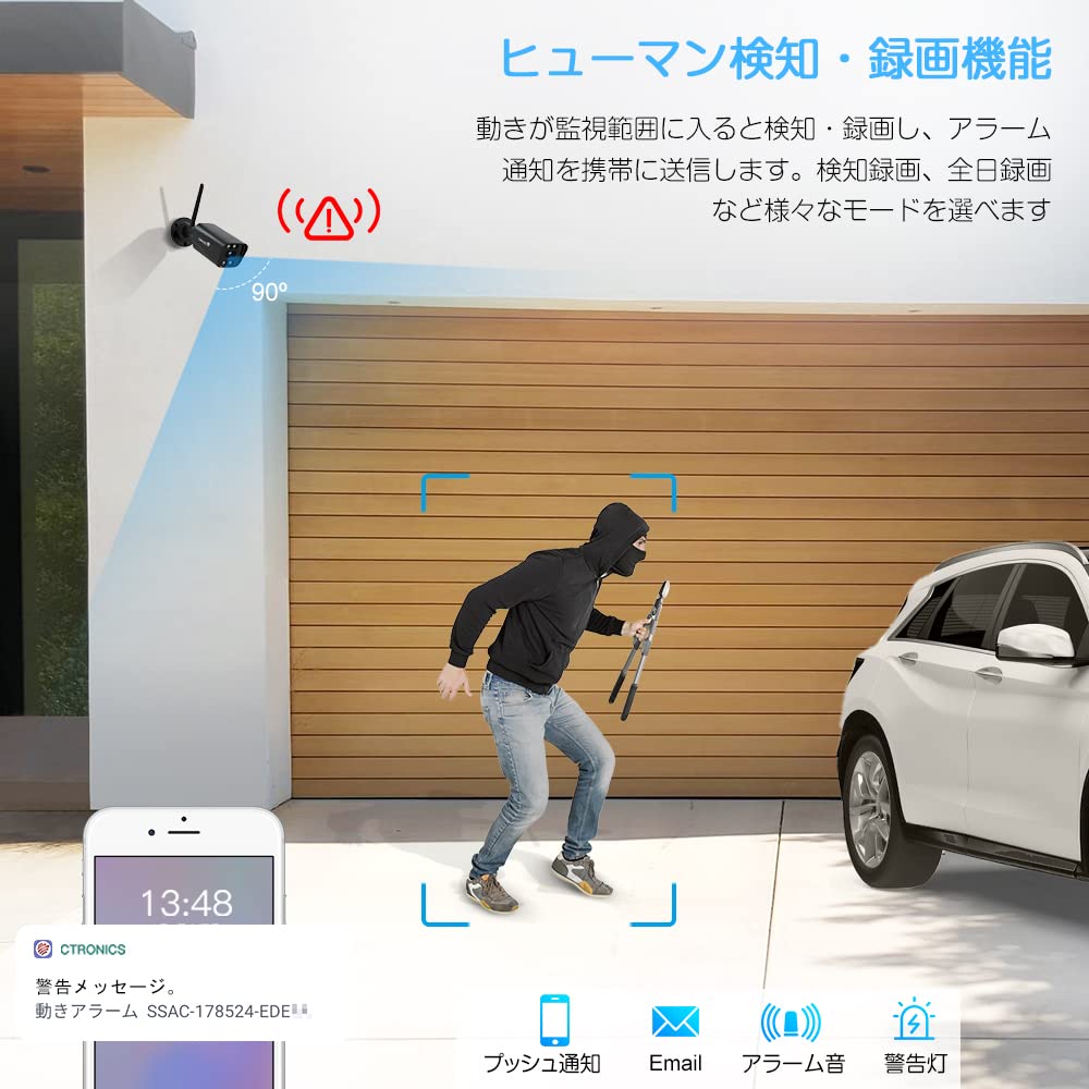 Amazon.co.jp: 【2K超・夜間カラー撮影・業界最高IP67防水