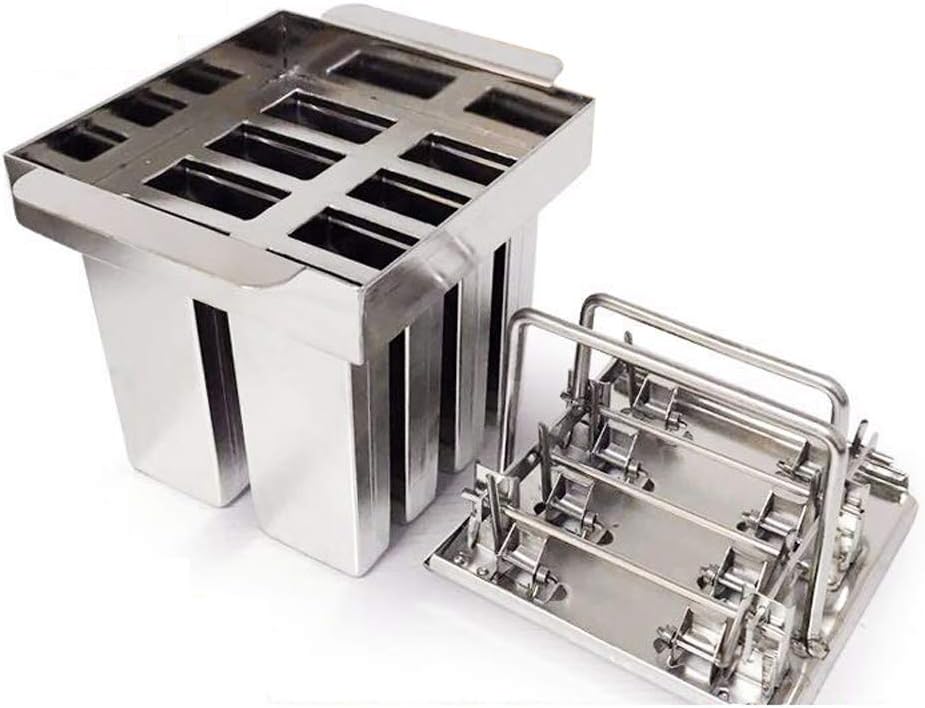 8pcs Stainless Steel Popsicle Molds Ice Lolly Ice Cream Maker Sticks Holder (A)