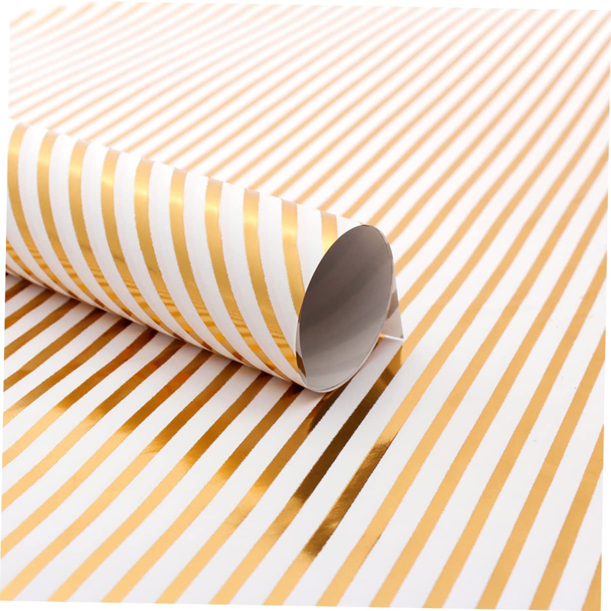 FRCOLOR Lot De 3 Rouleaux De Papier Doré De Luxe Motif Étoiles Pois Et Rayures Pour Anniversaire Mariage Fêtes 4 Pièces X 3