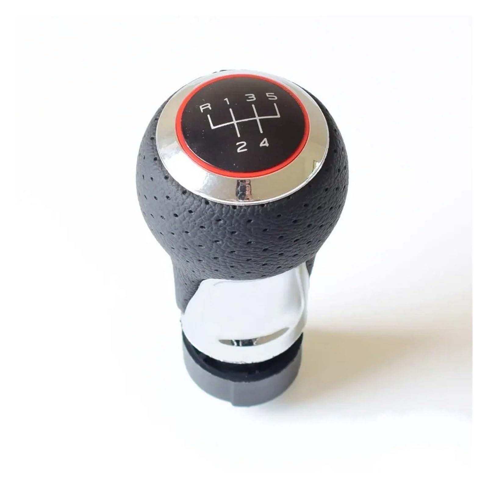 Vbbrswaad Gear Knob 12mm 5/6 Speeds Car Gear Shift Knob for A4 B6 B7 B8 for A6 S4 8K for A5 8T for Q5 8R S(Chrome Red 5Speed)