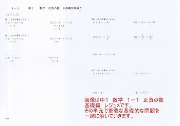Amazon.co.jp: 家庭教師さくら 中学 数学 教材 中学1年 数学 基礎問題