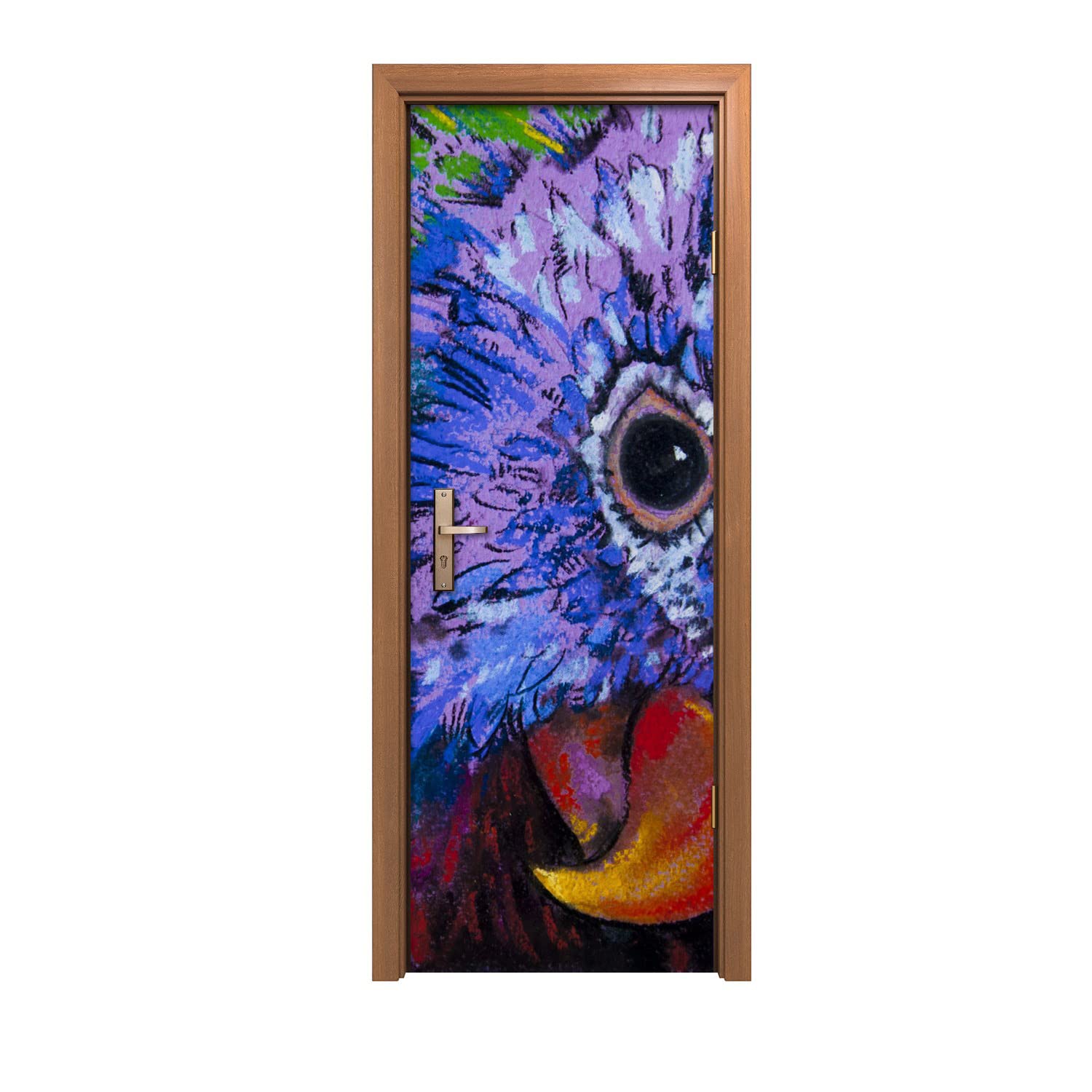 Autocollant de porte Perroquet 70x200cm pour murale et décoration d'intérieur nature