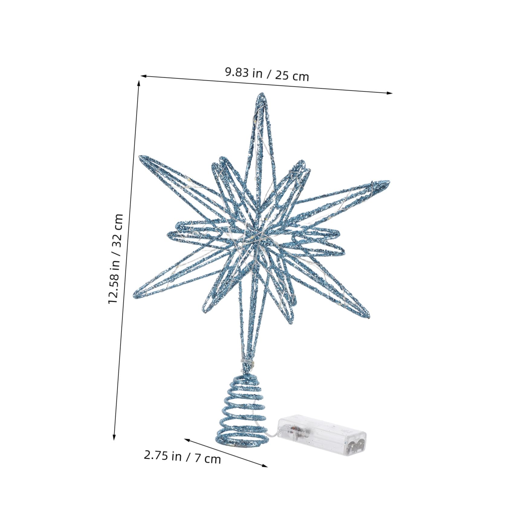 Cabilock Estrella del Árbol de Navidad con Luces LED Adornos Navideños Luminosos para Interiores Estrella Metálica Punta del Árbol para Decoración de Navidad el Hogar