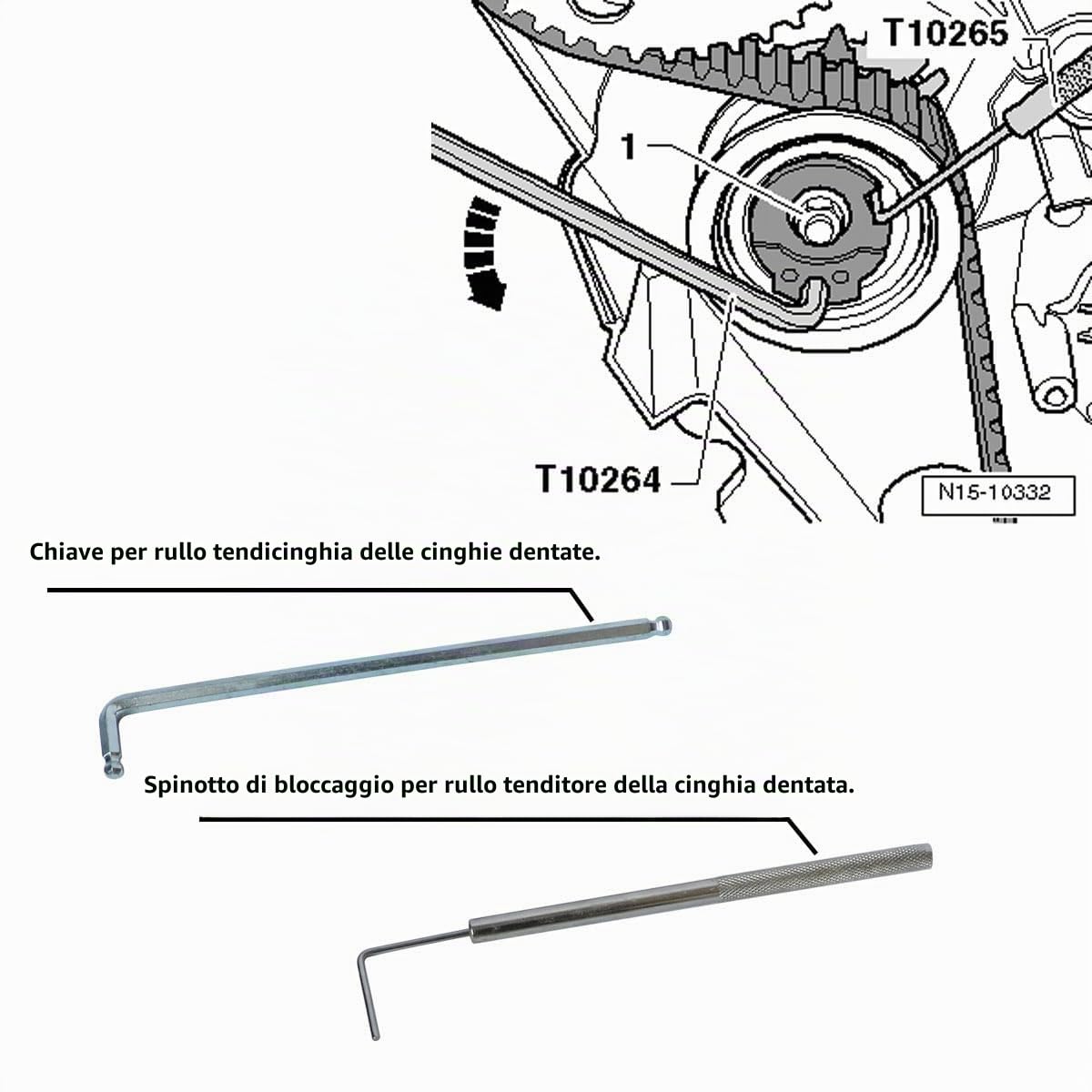 DPTOOL Attrezzo di Regolazione del Motore, Strumento Cinghia dentata Albero a camme per VW Audi Seat Skoda 1.4 1.6 2.0 TDI Common Rail Diesel Motore sostituire T10265 T10060A 3359 T10051 T10490 T10264