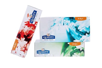 Quality 2 ply facial tissue paper 100% Virgin Pulp 150 sheets Each Box- Set of 3 box(multi colour)