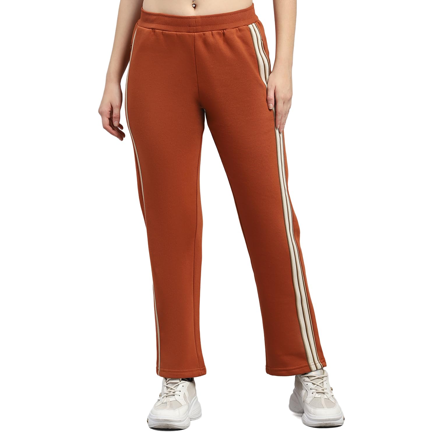 monte carlo Womens Regular Fit Solid Elastic Mid Rised Lower | Soft Stretchable Track Pant for Ladies | Comfortable Casual Wear Jogger | Stylish Activewear Bottom for Women (Pack of 1)-picture-34