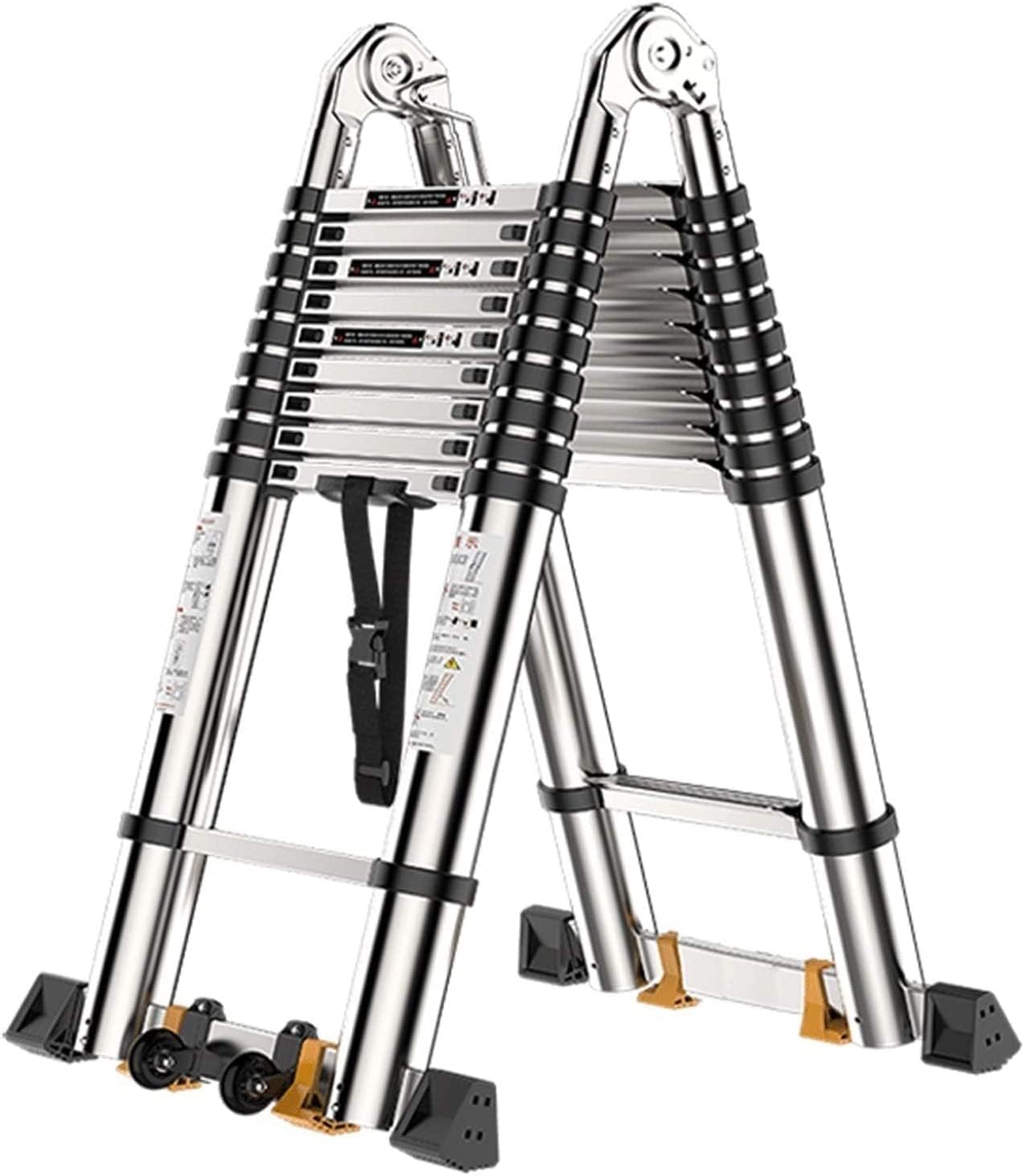 Telescoping Ladders,Portable Multi-Purpose Folding Extension Ladder A-Frame Lightweight Aluminum Telescoping Ladder Stepladder