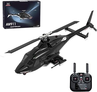 RC Helicopter for Adults, AW-911 Aircraft, 1/34 Scale 2.4G 9CH Flybarless with 6G/3D Stunt Model,RC Helicopter Model with GPS Positioning RTF Version/1 Battery