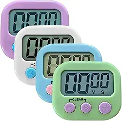 Kit com 2 timer temporizador cronometro colorido botões e numeros grandes a pilha CORES SORTIDAS