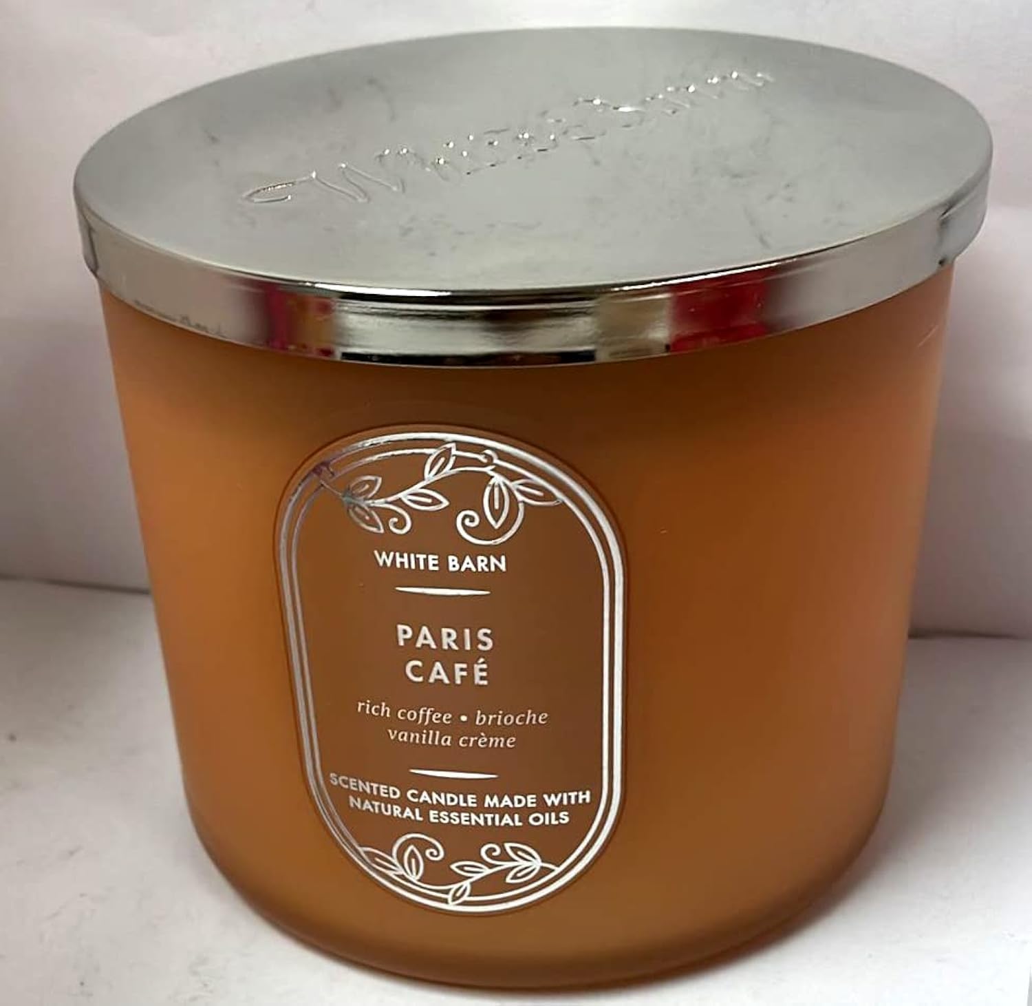 Bath and Body Works, White Barn 3-Wick Candle w/Essential Oils - 14.5 oz - 2021 Core Scents! (ParisCafe)