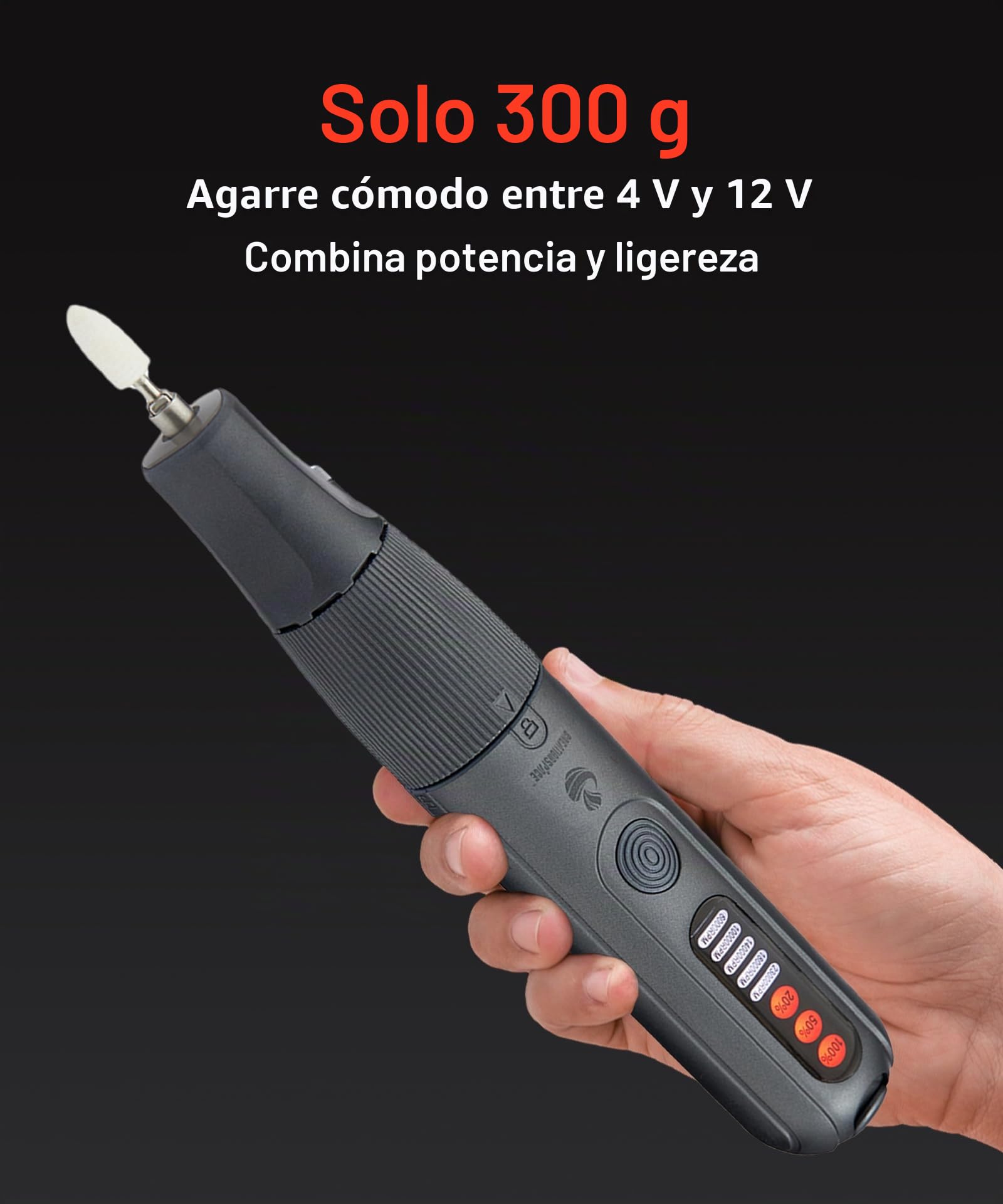 Mini Amoladora Herramienta Rotativa 8V | 5 Velocidades (6000-23000 RPM) con 56 Accesorios | Mini Amoladora Multifunción con Luz LED | Ideal para Bricolaje, Grabado y Pulido