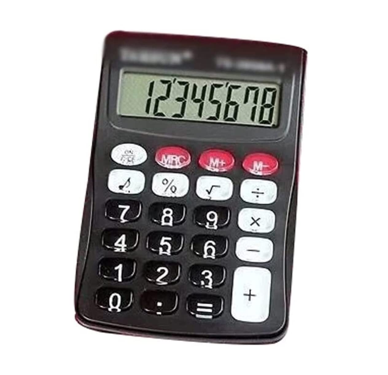 Calculatrice Calculatrice De Bureau Mignonne Portable 8 Bits Affichage Bouton Batterie Calculatrices Base pour L'école Bureau Office(Black)