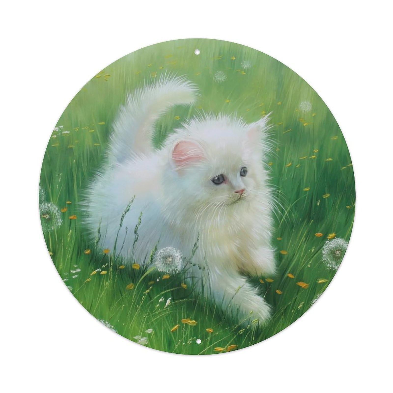 Kitten Healing Posters Dandelion Meadow Metal Tin Sign