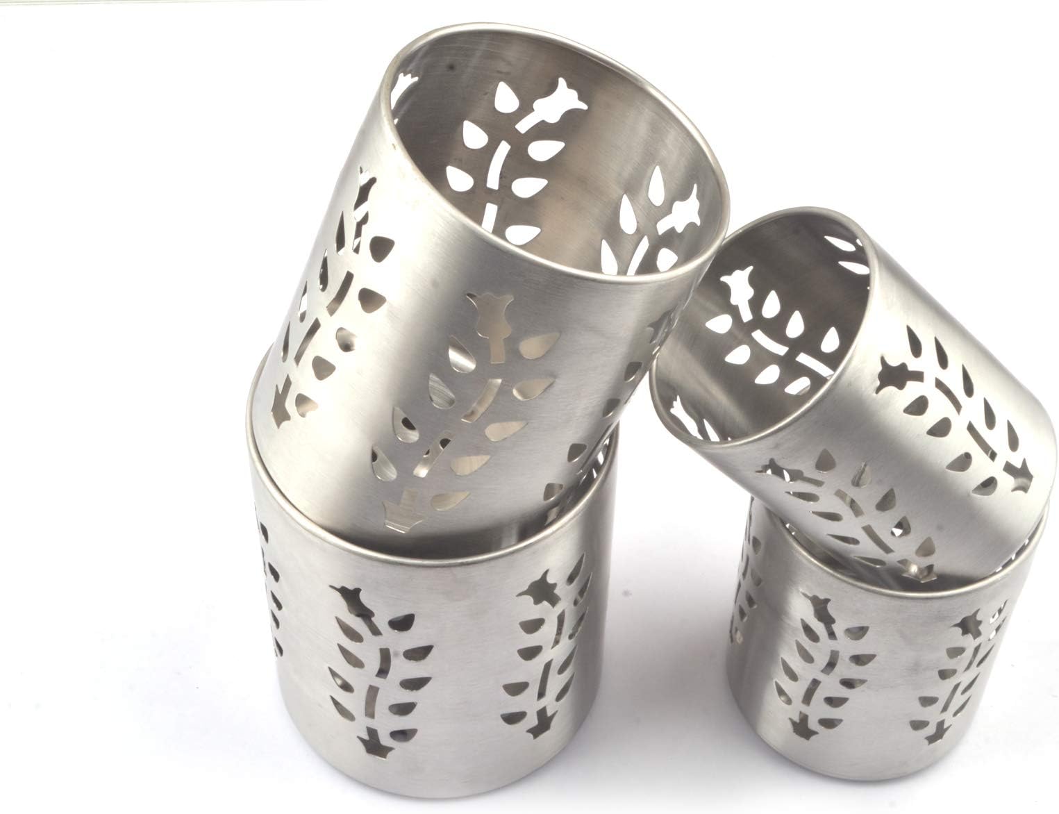 PRC Stainless Steel Utensil Organizer Caddy - Organize Your Silverware, Cutlery, Cooking Utensils and Gadgets with a Large Commercial Restaurant Quality Flatware Caddy Holder Set 0f 4