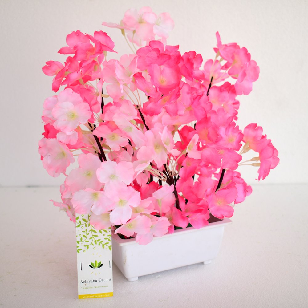 Buy ASHIYANADECORS Artificial Flower Basket Pink Natural Looking For