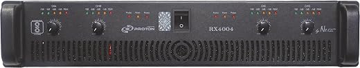 NX Audio RX4004 4-Channel Professional Power Amplifier, Class H Circuit Design for DJ, PA, Live Sound Applications, Black