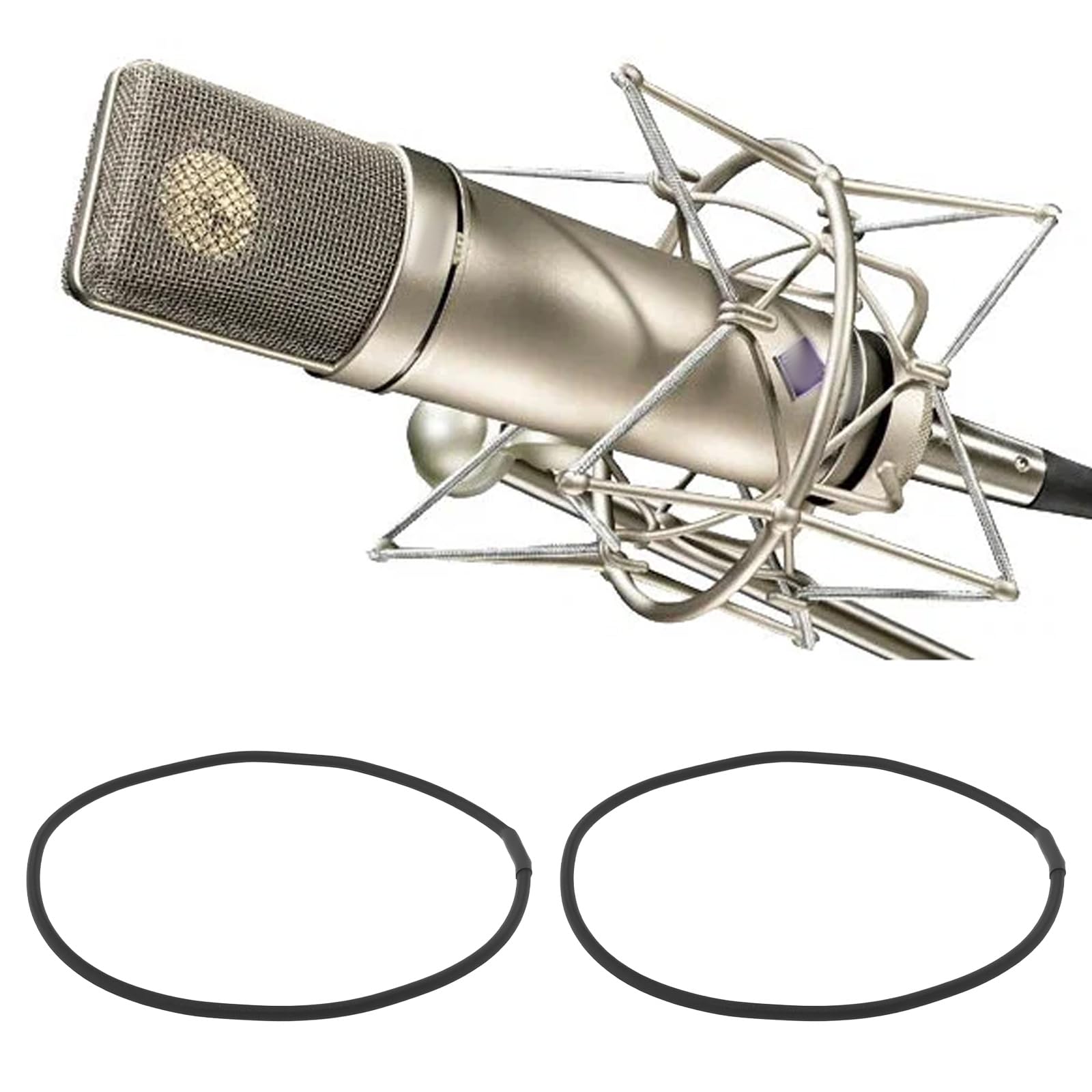 VGOL 8x Elastic Rubber Band Microphone Shock Mount Straps 330x3mm Compatible with Neumann U87 Ai TLM49 TLM67 - Image 2