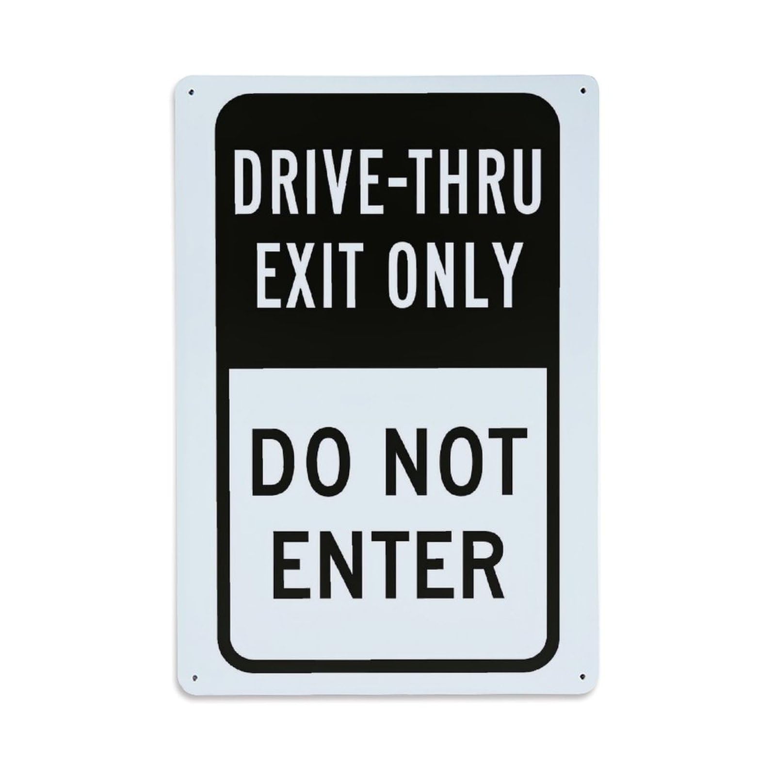 Jdfenggu Vintage Drive Thru Exit Only Do Not Enter Retro Metal Tin Sign, Decor Art Poster For Bar, Home, Man Cave, Kitchen, Laundry Room Gift 8X12inch