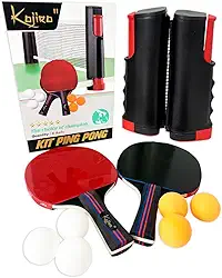 Kit Ping Pong Profissional Tênis Mesa 2 Raquetes Rede 6 bolas