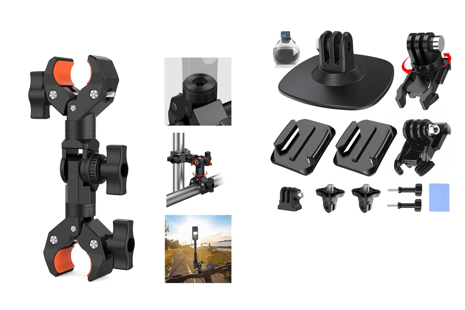 UNSTINCER 360° drehbarer Klebehalterung + Schwerlast Doppelklemme Halterung Bundle