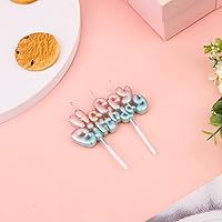 Vista 4 de Luter Vela con letra de número de cumpleaños en degradé de rosa a azul, número 1, estilo moderno, sin humo, fácil de iluminar, decoración