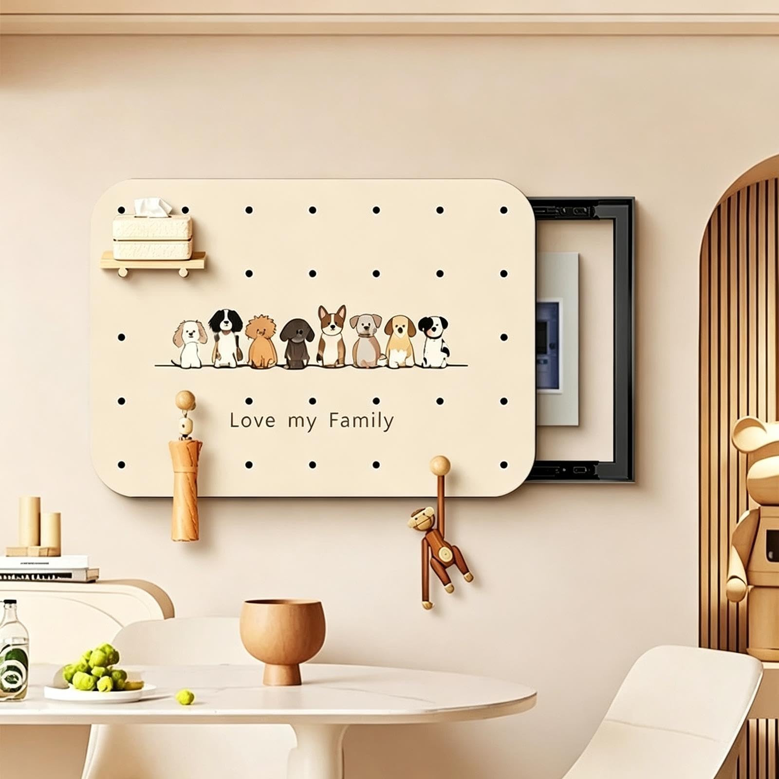 Cubierta de Caja Eléctrica Pegboard Deco Mural Linda Cartoon