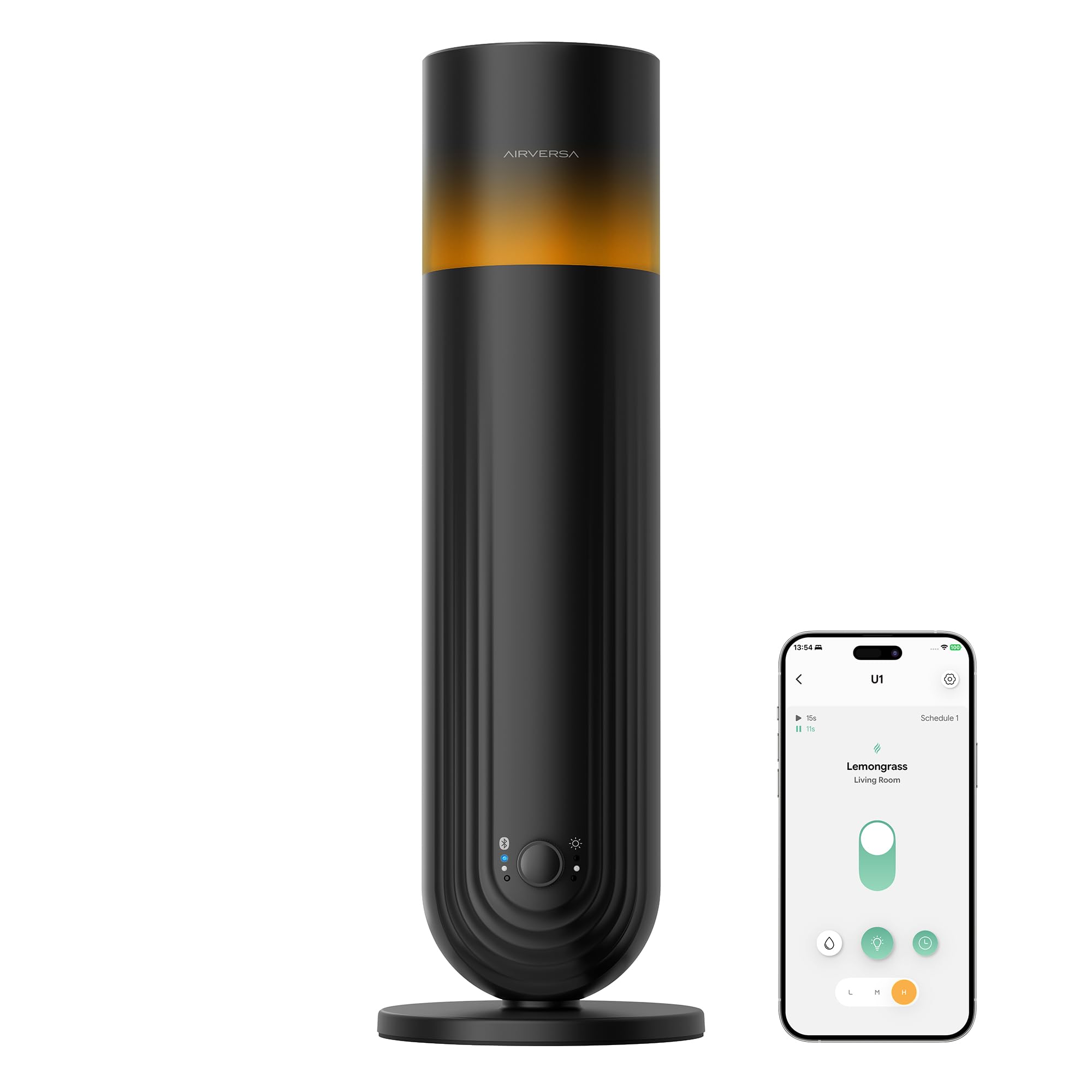 Airversa U1 Smart Hotel Waterless Essential Oil Diffuser for Room, Black