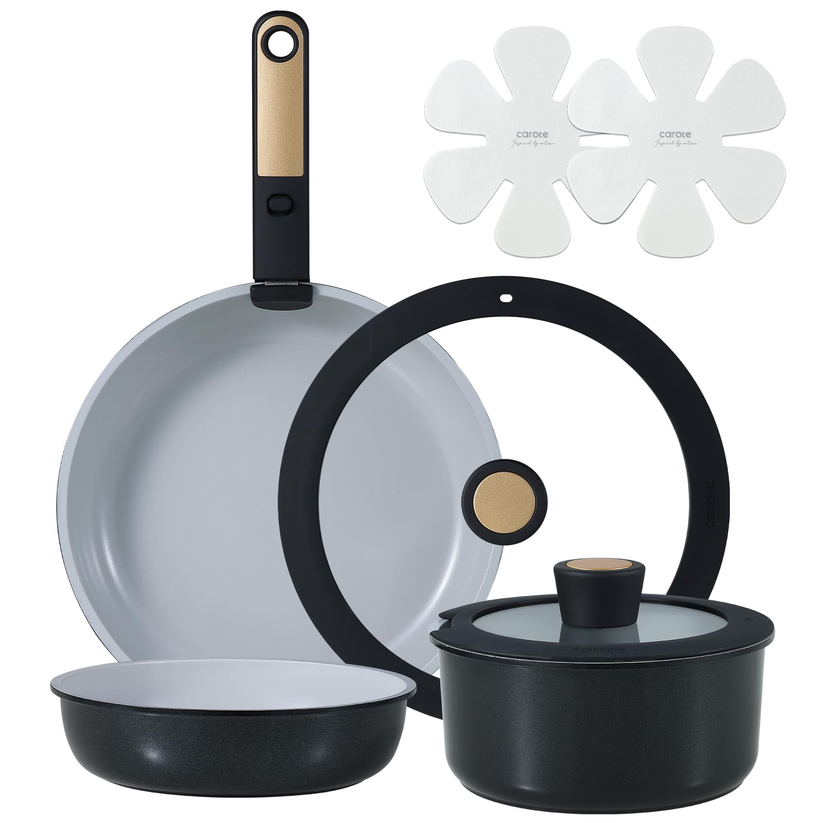 (新品)フライパンセット 8点 caroteカローテ ワンハンドル Amazon.co.jp: CAROTE カローテ フライパン セット 8点 鍋セット 食洗