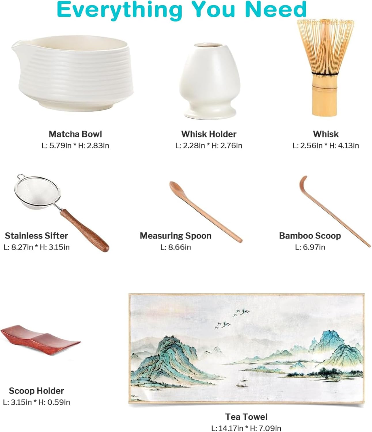 Premium Matcha Ceremony Set – Complete 9-Pcs Ritual Kit – Presented in Luxury Magnetic Gift Box, Perfect for Gifting or Self-Care (Milky White)