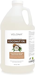 velona Coconut Oil 64 fl oz | 100% Pure and Natural Carrier Oil | Fractionated, Ultra Refined | Skin, Face, Body, Hair Car...