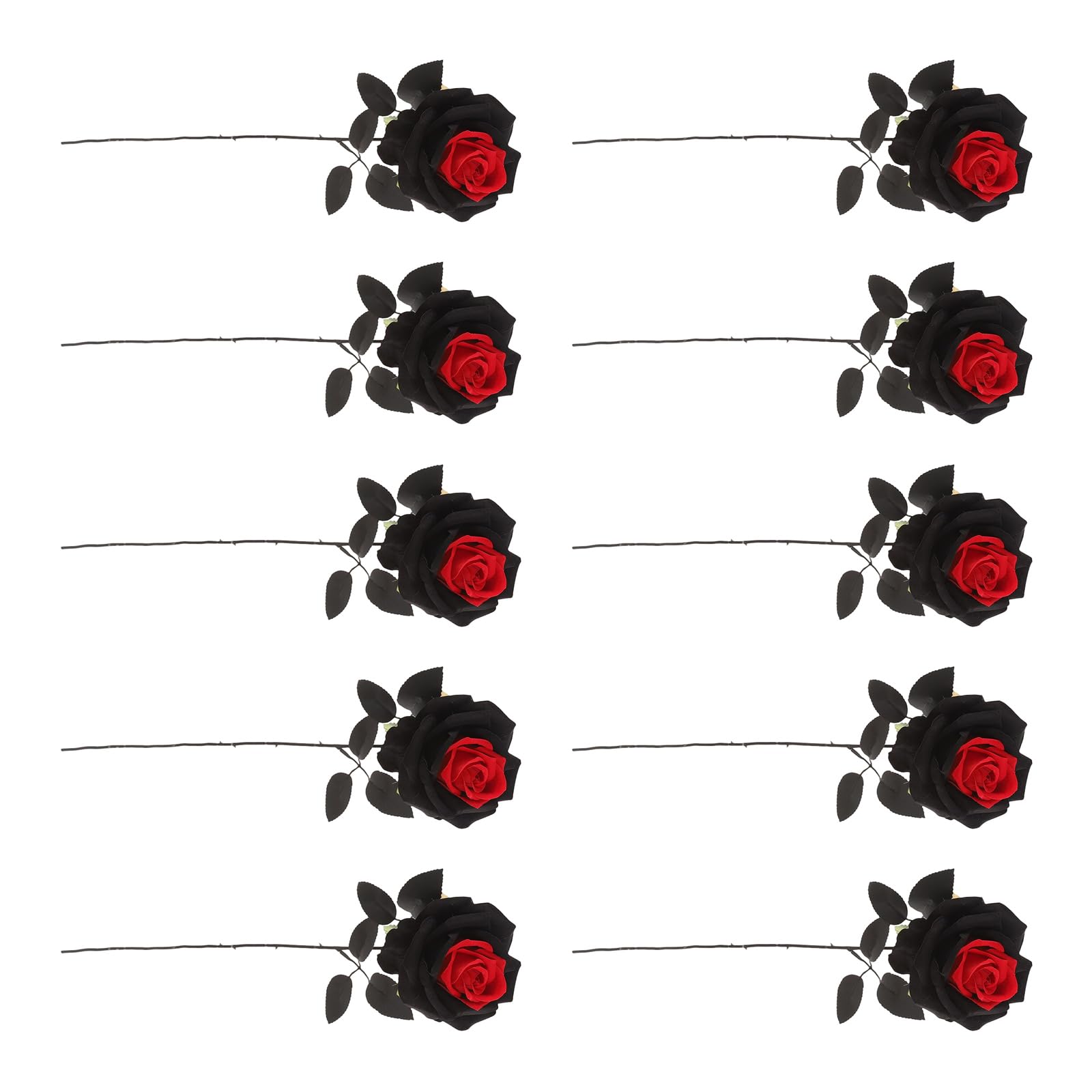 NMFLAB 10Pcs Realistic Velvety Roses Artificial Flower Halloween Decoration for Wedding Holiday Halloween Flower Arrangement Fraudulent Roses