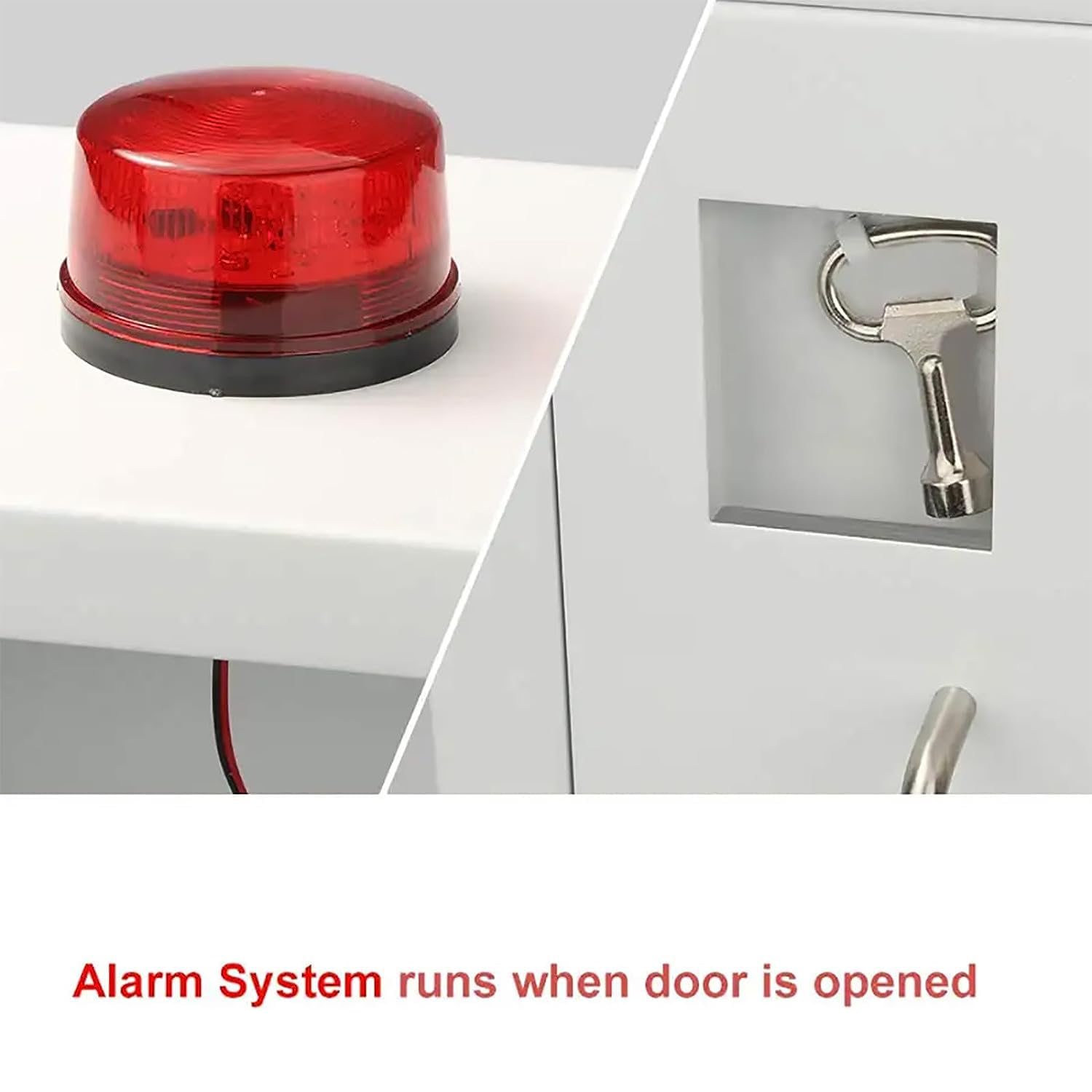 AED-Schrank, Wandmontierter Aufbewahrungsschrank für Erste-Hilfe-AED-Defibrillatoren mit Schlüssel und Alarm, Design mit abgerundeten Ecken, für Zuhause, Krankenhaus