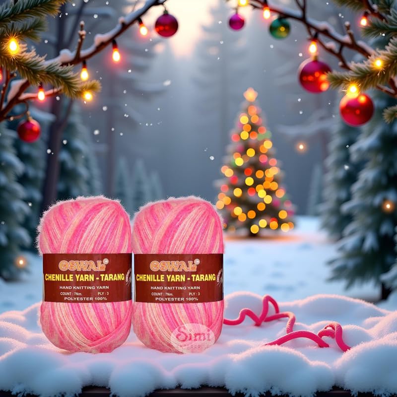 Image of M.G ENTERPRISE Feather Soft Needle Knitting Acrylic Wool (200 g, Strawberry)