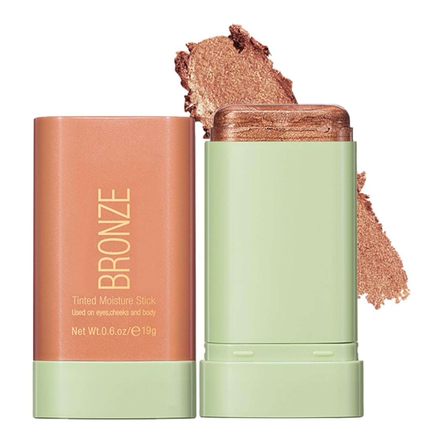 Mysense Cream Bronzer Stick, Shimmer Face Highlighter Stick, Buildable Highlight Contour Stick Makeup, Silky Smooth Formula for A Natural Radiant Look, 03 Rich Glow[Amazon-developed Certification] Compact by Design