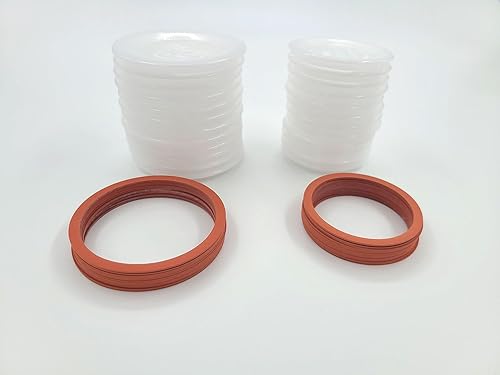 Miniatura 3 de El paquete de tapas reutilizables para conservas incluye 12 tapas y anillos de boca ancha y 12 de boca regular y 24 etiquetas solubles para tarros