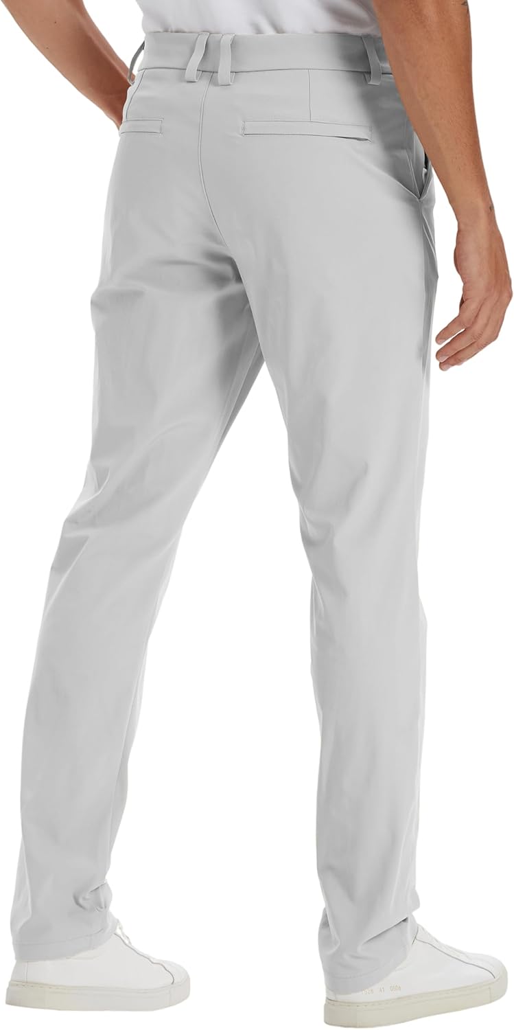 Men's-Golf-Pants-30/32/34"/36"-Stretch-Dress-Pants-Lightweight Quick Dry Business Work Travel Casual Trouser 4 Pockets